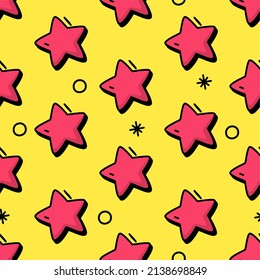 Retro style pattern stars on a yellow background shopping concept Vector 