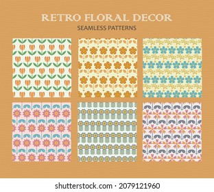 Retro style patterns, seamless pattern design for wallpapers, fabric pattern design, packaging seamless patterns, vector pattern, vintage color scheme pattern