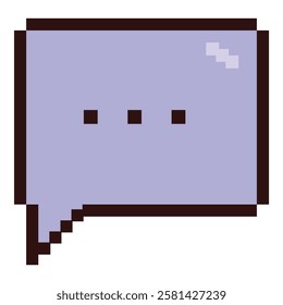 Retro style pixelated speech bubble is showing three dots, indicating suspense or a pause in communication