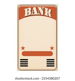 Retro style poster for banks. Vector illustration