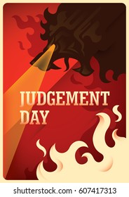 Retro style poster design, with dark silhouette of a lion and headline. Vector illustration.