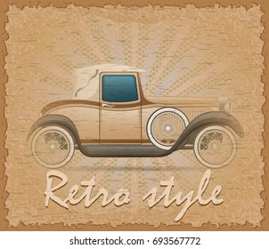 retro style poster old car stock vector illustration