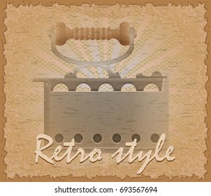 retro style poster old flatiron stock vector illustration