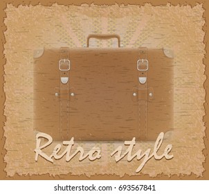 retro style poster old suitcase stock vector illustration