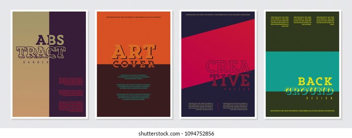 Retro Style Poster Set. Flat style Abstract Vector Design ideal for Banner, Web, Promotion, Ad, Placard and Billboard