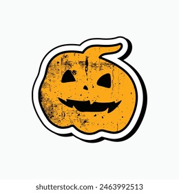 Retro style pumpkin sticker design