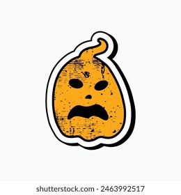 Retro style pumpkin sticker design