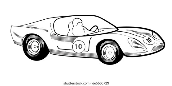 retro style racing car