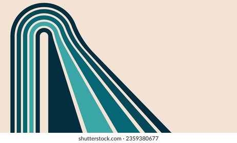 Retro style rainbow line design. Vector pattern, poster, card, social media.