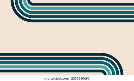Retro style rainbow line design. Vector pattern, poster, card, social media.