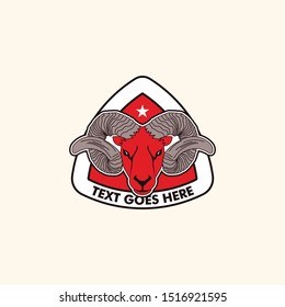 Retro style ram goat patch badge template