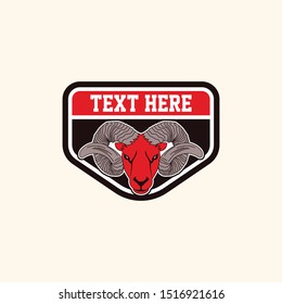 Retro style ram goat patch badge template