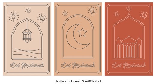 retro style ramadan theme greeting card