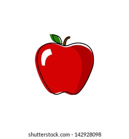 Retro Style Red Apple Illustration