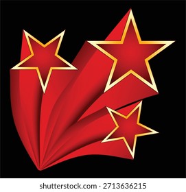 Retro style Red Star Design element for designs