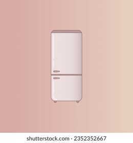 Retro style refrigerator freezer vector illustration