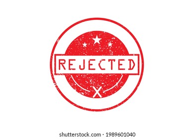 Retro style 'rejected' red rubber stamp vector with grunge.