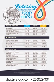 Retro style Restaurant menu design.