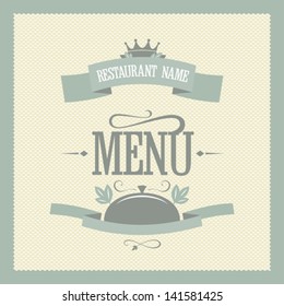 Menú de restaurante estilo retro diseño de portada vectorial