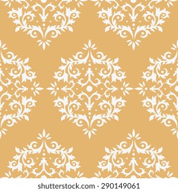 Retro style royal decor damask seamless wallpaper pattern vector illustration