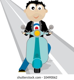 Retro style of scooter bike