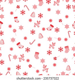 Retro Style Seamless Christmas Pattern.  Vector illustration