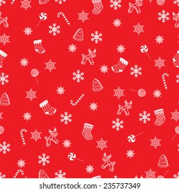 Retro Style Seamless Christmas Pattern.  Vector illustration