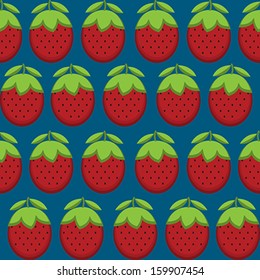 Retro style seamless pattern with Strawberries
