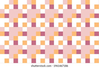 Retro style seamless vector pattern with geometric ornament and editable colors