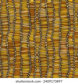 Retro style seamless waving vector pattern in golden tones