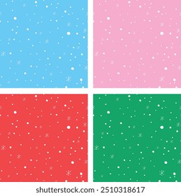 Retro style seamless winter snowflake pattern