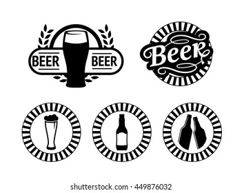 Retro style set label of beer