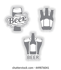 Retro style set label of beer