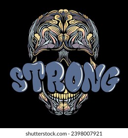 retro style skull illustration vector graphic