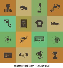 Retro style Soccer football icons vector set.