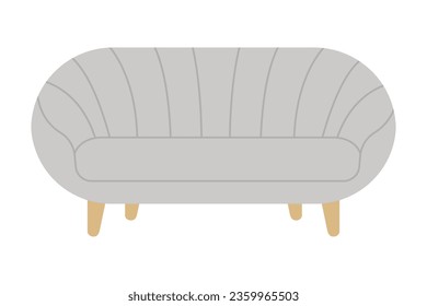 sofá de estilo retro. Sofás mullidos, asiento cómodo, salón, salón, mobiliario de dormitorio. Ilustración vectorial plana aislada