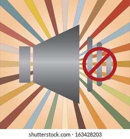 Retro style speaker on colorful vintage background. Eps10 vector illustration in vibrant color with speaker icon. 