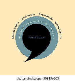 Retro style speech bubble. Vector icon. Vintage design element
