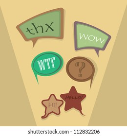  retro style speech bubbles set. vector abstract vintage background.