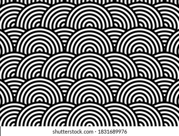 fondo de espiral estilo retro con fondo de puntos de polka. Ilustración vectorial de patrones espirales