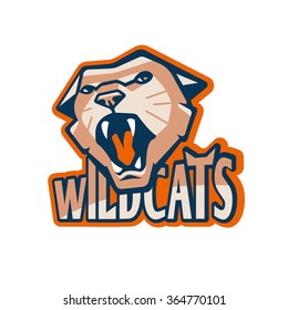 Retro Style Sport Wildcat Mascot Design 