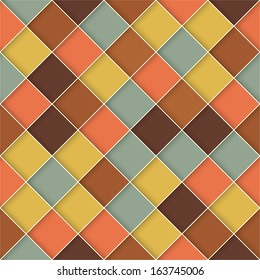 Retro style square vector seamless background.