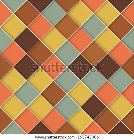 Retro style square vector seamless background.