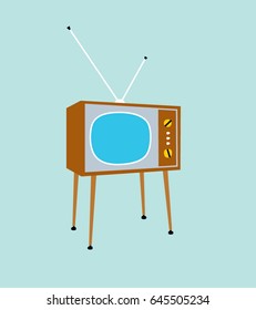 Retro style television icon. Vector illustration