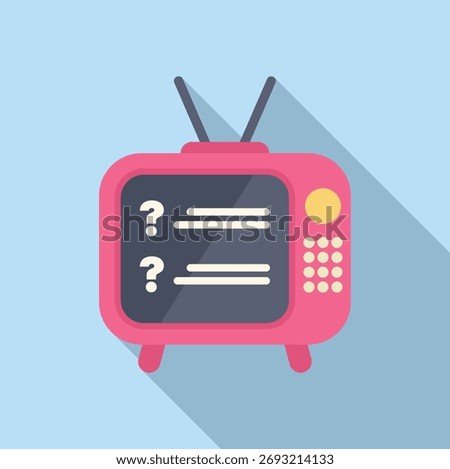 Retro style television set displaying question marks, hinting at unanswered questions and a sense of mystery