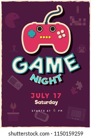 Retro style template or flyer design with date and time details.