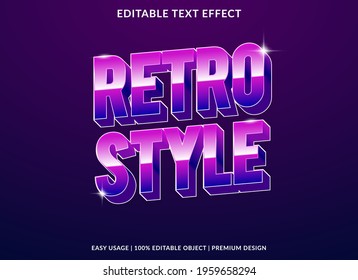 retro style text effect template design with abstract and vintage concept use for business brand and logo