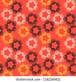 retro style textile seamless pattern with graphic stars in orange shades
