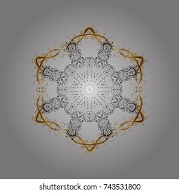 Retro style texture, abstract winter elements. Superb design poster, cover, card design in gray, brown and beige colors. Snowflakes design. Trendy stylized snowflakes and elements memphis cards.
