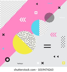 Retro style texture, pattern and geometric elements. Modern abstract design poster, card design.